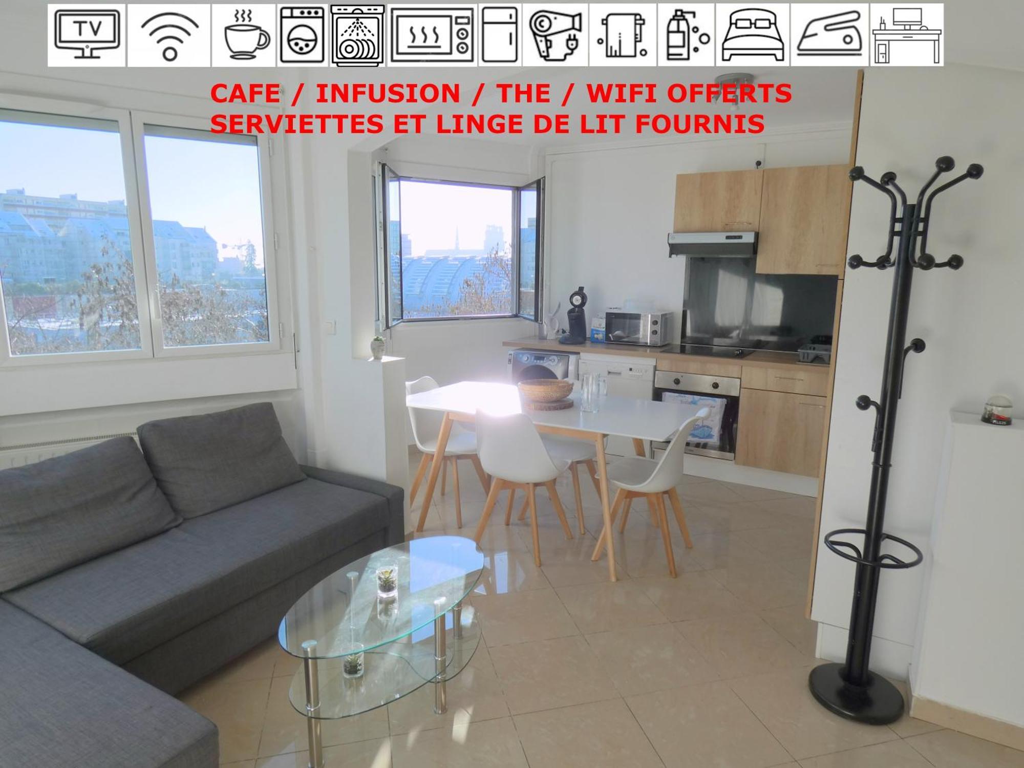 奥尔良37M2 Lumineux Face Gare Sncf, Wifi Et Cafe Et The Offerts公寓 外观 照片