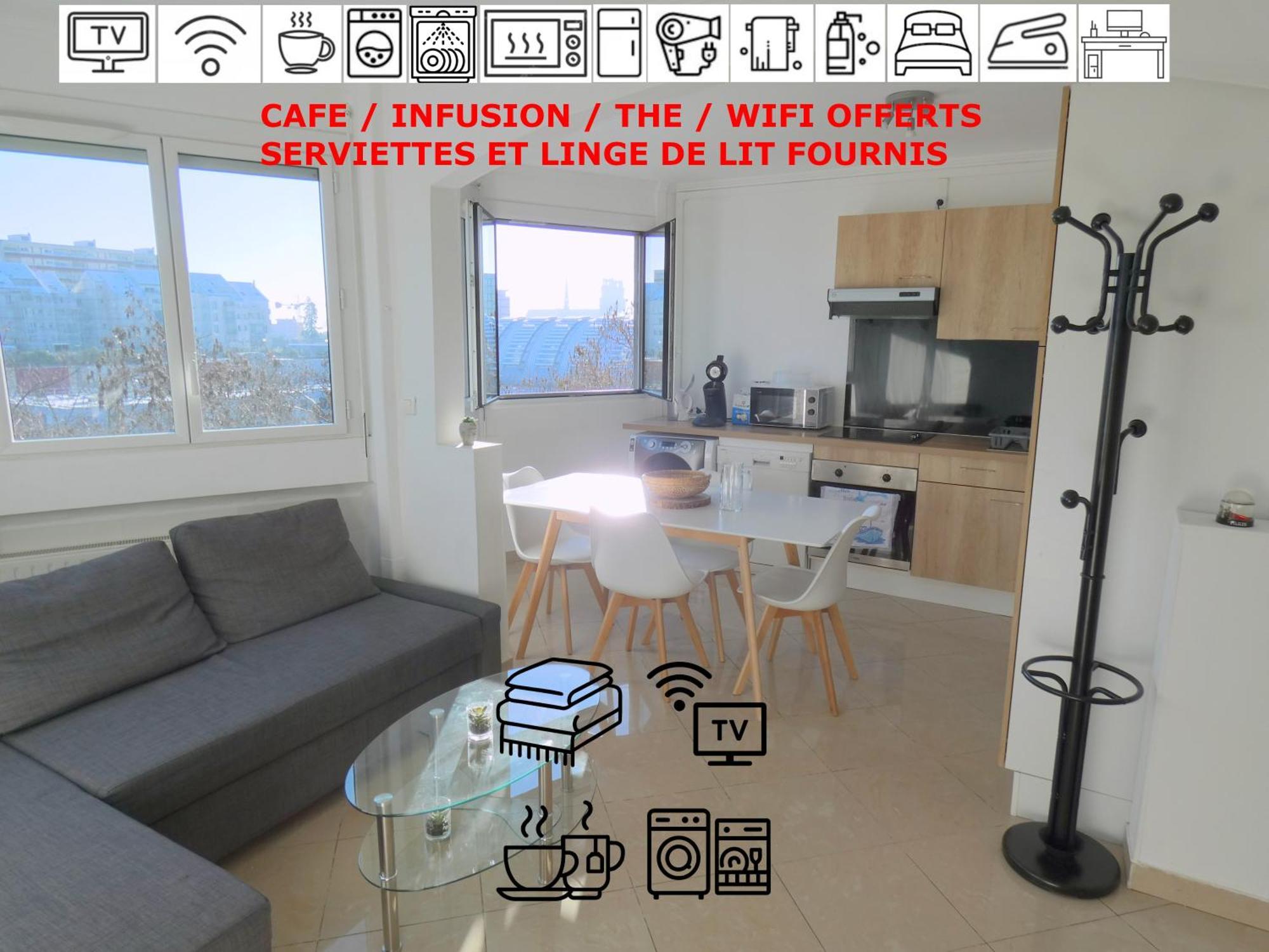 奥尔良37M2 Lumineux Face Gare Sncf, Wifi Et Cafe Et The Offerts公寓 外观 照片